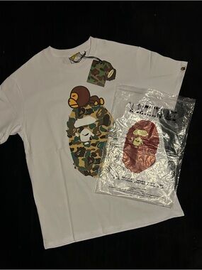 Bape White Camo Ape Head T-Shirt